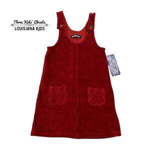 NEW Blue Spice Sz 8 Rust Red Overall Dress Jumper